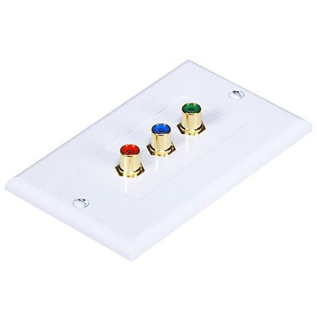 Cmple CMPLE 565-N RCA Wall Plate- Component Video 3-RCA Gold Plated Connector 565-N